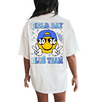 Field Day Blue Team For Teacher Kids Field Day Games Women's Oversized Comfort T-Shirt Back Print - Thegiftio UK