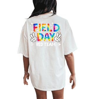 Field Day Red Team Peace Hand Tie Dye Kid Women's Oversized Comfort T-Shirt Back Print - Thegiftio UK