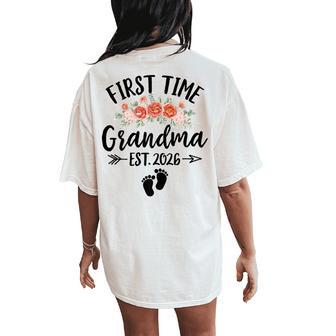 First Time Grandma 2026 Promoted To Grandma 2026 Women's Oversized Comfort T-Shirt Back Print - Thegiftio UK