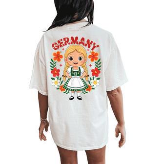Germany German Girl Traditional Dress Flowers Heritage Women's Oversized Comfort T-Shirt Back Print - Monsterry