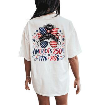 Girls 250 American Anniversary Outfit 4Th Of July Patriotic Women's Oversized Comfort T-Shirt Back Print | Seseable UK