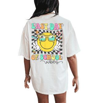 Groovy Last Day Of School Vibes Teachers Students Graduation Women's Oversized Comfort T-Shirt Back Print - Monsterry