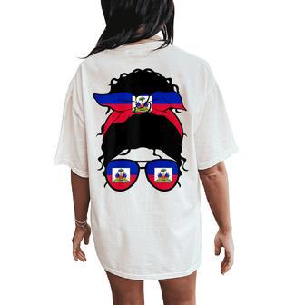 Haitian Girl Haiti Haitian Flag Proud Haitian Woman Women's Oversized Comfort T-Shirt Back Print - Thegiftio UK