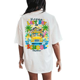 Happy Last Day Of School Bus Driver For Kids Women's Oversized Comfort T-Shirt Back Print - Thegiftio UK