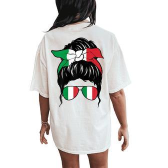Italian Girl Italy Italian Flag Italia Ragazza Italiana Women's Oversized Comfort T-Shirt Back Print - Thegiftio UK
