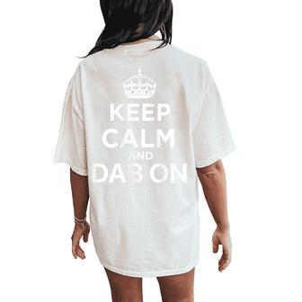 Keep Calm And Dab On Pink Women's Oversized Comfort T-Shirt Back Print | Seseable UK