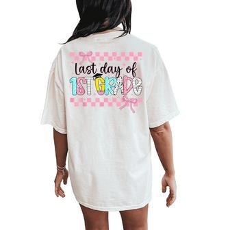 Last Day Of 1St Grade Graduation Coquette Teacher Girl Women's Oversized Comfort T-Shirt Back Print - Thegiftio UK