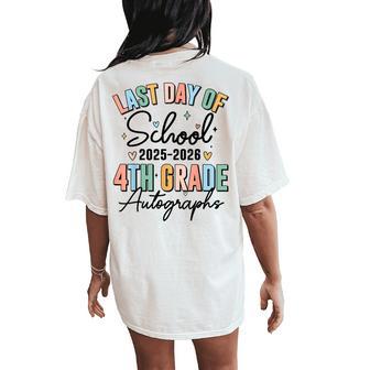Last Day Of School Autograph 4Th Grade Graduation Boys Girls Women's Oversized Comfort T-Shirt Back Print - Thegiftio UK