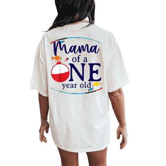 Mama Of The Big One Fishing O-Fish-Ally Birthday Boy Family Women's Oversized Comfort T-Shirt Back Print - Thegiftio UK