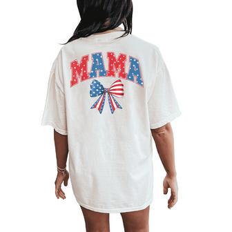 Mama Mini Cute 4Th Of July Mom Kids American Family Matching Women's Oversized Comfort T-Shirt Back Print - Monsterry