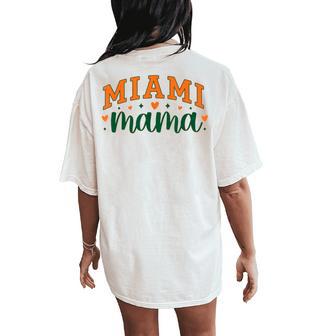 Miami Mama Proud Mom Retro Varsity Letter Women's Oversized Comfort T-Shirt Back Print - Thegiftio UK