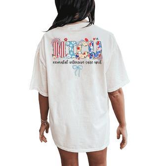 Nicu Nurse 4Th Of July Neonatal Intensive Care Unit Summer Women's Oversized Comfort T-Shirt Back Print - Thegiftio UK