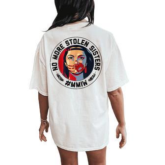 No-More Stolen Sister Red Hand Mmiw Awareness America Native Women's Oversized Comfort T-Shirt Back Print | Mazezy