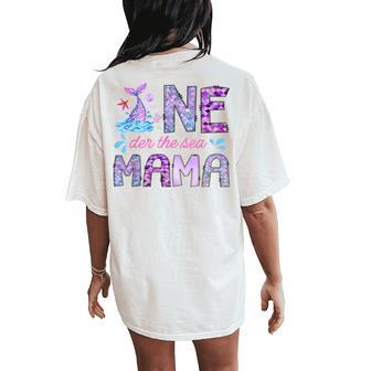 Oneder Under The Sea Mama 1St Birthday Girl Mermaid Women's Oversized Comfort T-Shirt Back Print - Thegiftio UK