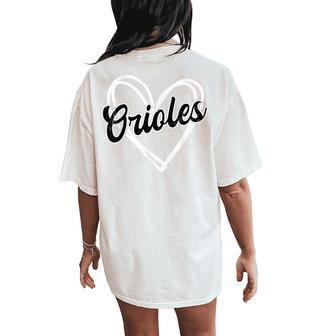 Oriole Name Retro Vintage Heart For Boy Girl Women's Oversized Comfort T-Shirt Back Print - Thegiftio UK