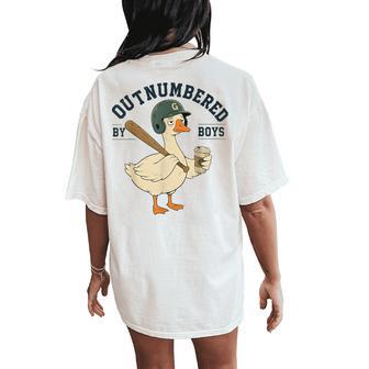 Outnumbered By Boys Goose Boy Mom Life Meme Women's Oversized Comfort T-Shirt Back Print - Thegiftio UK