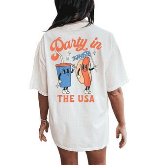 Party In The Usa 4Th Of July Boy Girl Kids Women's Oversized Comfort T-Shirt Back Print - Thegiftio UK