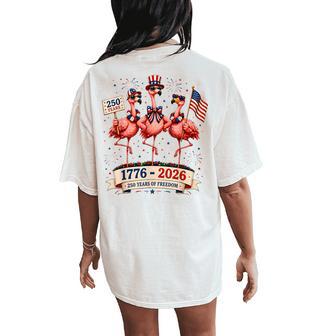 Patriotic Flamingo 250 Years American Spirit Women's Oversized Comfort T-Shirt Back Print - Thegiftio UK