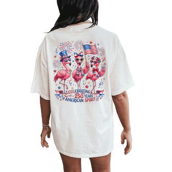 Patriotic Flamingo American Spirit 250 Years Celebration Women's Oversized Comfort T-Shirt Back Print - Thegiftio UK