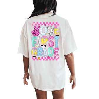Peace Out 1St Grade Graduation Last Day School Girls Kids Women's Oversized Comfort T-Shirt Back Print - Thegiftio UK