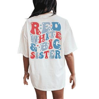 Red White And Big Sister Gender Reveal Family Matching Women's Oversized Comfort T-Shirt Back Print - Thegiftio UK