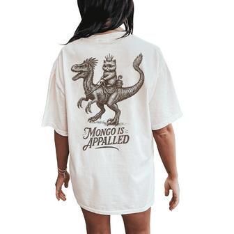 Retro Mongo Is Appalled Princess Cat Riding Dinosaur Womens Women's Oversized Comfort T-Shirt Back Print - Thegiftio UK