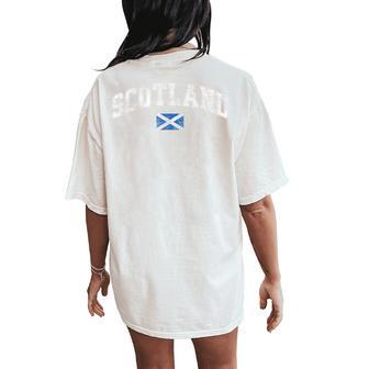 Retro Vintage Scotland Kids Scottish Flag Women's Oversized Comfort T-Shirt Back Print - Thegiftio UK