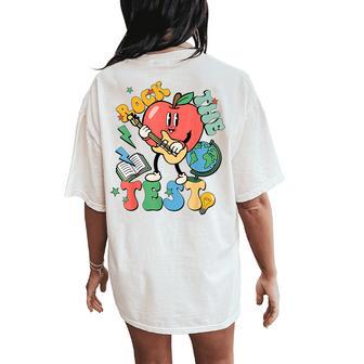 Rock The Test Teacher Motivational Testing Day Women's Oversized Comfort T-Shirt Back Print - Monsterry
