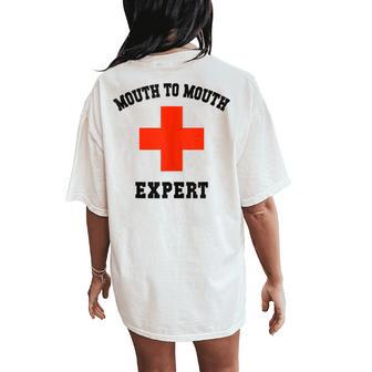 Sarcastic Mouth To Expert Lifeguards Specialist Beach Patrol Women's Oversized Comfort T-Shirt Back Print - Thegiftio UK