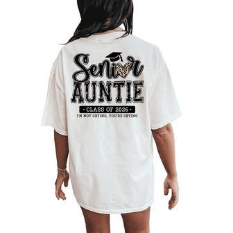 Senior Auntie Class Of 2026 Graduation Leopard Proud Women Women's Oversized Comfort T-Shirt Back Print - Thegiftio UK