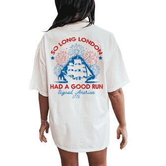 So Long London Had Good Run Signed America Kids Women's Oversized Comfort T-Shirt Back Print - Thegiftio UK