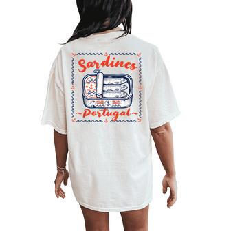 Vintage Sardines Tinned Fish Retro Graphic Summer Women Women's Oversized Comfort T-Shirt Back Print - Thegiftio UK