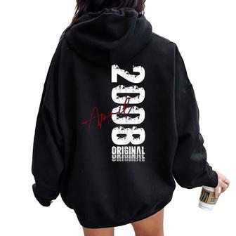 18 Cumpleaños Hombre Regalo Abril 2008 Women Oversized Hoodie Back Print - Regaloses