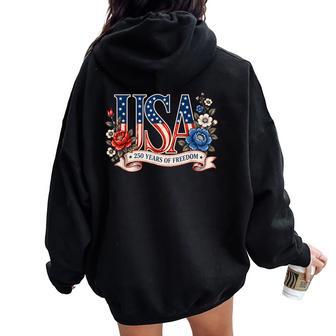 250Th Anniversary Usa Patriotic 4Th Of July Women Oversized Hoodie Back Print - Thegiftio UK