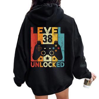 38E Anniversaire Homme 38 Ans Contrôleur De Jeu Gamer Sweat à capuche oversize pour femme avec imprimé dans le dos - Cadeauxyz