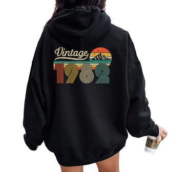 44 Años Cumpleaños Hombre Hecho En 1982Intage Regalo Women Oversized Hoodie Back Print - Regaloses