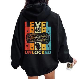 49 Cumpleaños Hombre 49 Años Gaming Teclado Gamer Women Oversized Hoodie Back Print - Regaloses
