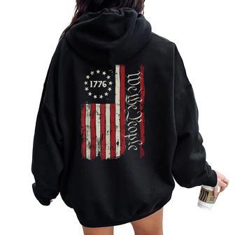 4Th Of July We The People Independence Day Kids Women Oversized Hoodie Back Print - Thegiftio UK