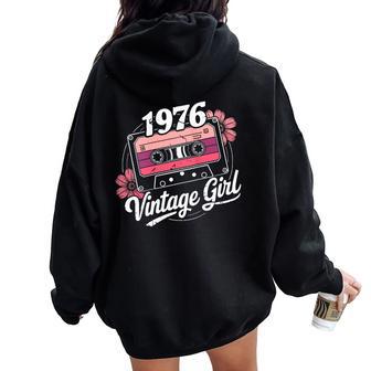 50 Años Intage 1976 Cumpleaños 50 Retro 1976 In Mangas Women Oversized Hoodie Back Print - Regaloses