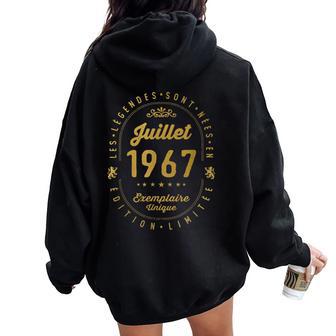 55 Ans Homme Les Légendesont Nées En Juillet 1967 Sweat à capuche oversize pour femme avec imprimé dans le dos - Cadeauxyz