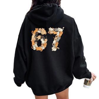 67 Camicia Con Gatti Meme Ragazzi Ragazze Gattini 67 Catixeven Felpa con cappuccio oversize da donna con stampa posteriore - Novitaregali