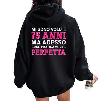 75 Anni Regalo Divertente Compleanno 1948 Donna Mamma Nonna Felpa con cappuccio oversize da donna con stampa posteriore - Novitaregali
