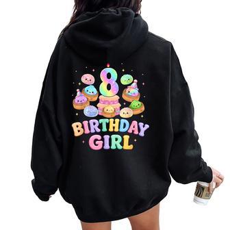 8Th Birthday Girl Dumpling Cute Kawaii Dumpling Party Women Oversized Hoodie Back Print - Thegiftio UK