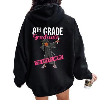 8Th Grade Graduate 2026 Dab Black Girl Graduation Class 26 Women Oversized Hoodie Back Print - Thegiftio UK