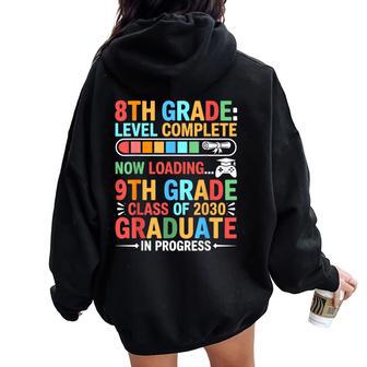 8Th Grade Level Complete Last Day Of School Kids 8Th Grade Women Oversized Hoodie Back Print - Thegiftio UK