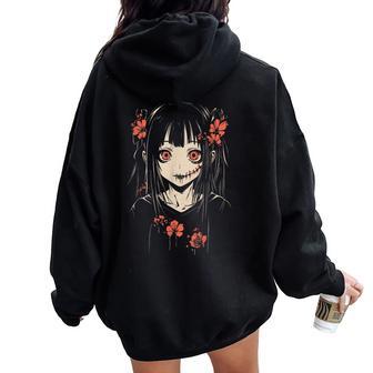 Anime Hoor Girl Esthétique Doux Grunge Waifu Japonaise Fille Sweat à capuche oversize pour femme avec imprimé dans le dos - Cadeauxyz