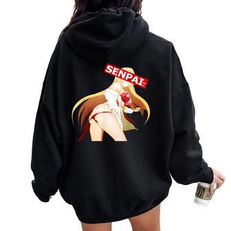 Anime Humoristique Hentaiexy Fille Japonaiseenpou Sweat à capuche oversize pour femme avec imprimé dans le dos - Cadeauxyz