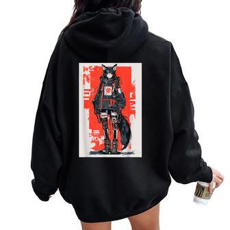 Anime Manga Ciberpunk Estética Ropa Técnica Harajuku Bunny Women Oversized Hoodie Back Print - Regaloses