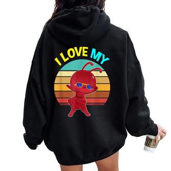 Ant Para Hombre Niño Diseño Con Texto En Alemán Ich Liebe Meine Women Oversized Hoodie Back Print - Regaloses