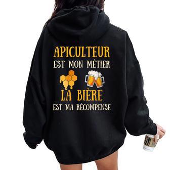 Apiculteur Homme Humour Abeille Cadeau Humoristique Bière Sweat à capuche oversize pour femme avec imprimé dans le dos - Cadeauxyz